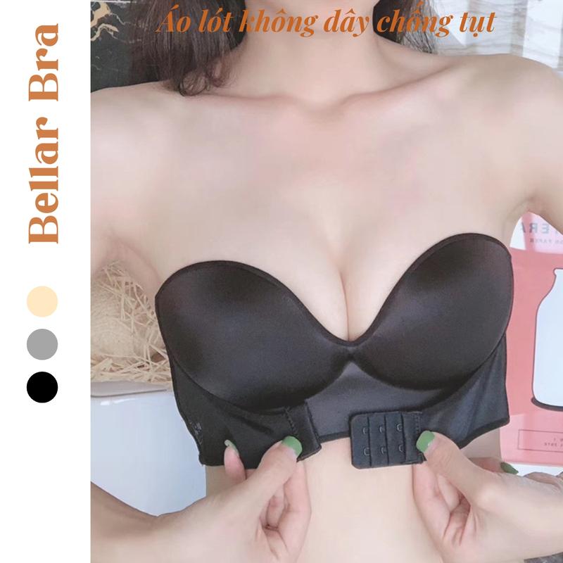 Áo Lót Cao Cấp Chống Tụt Mặc Hở Vai Bellar Bra- Áo Ngực nữ Không Dây Cài Trước Top Bra Women áocon nữ ômngực 80c che 3/4 A336