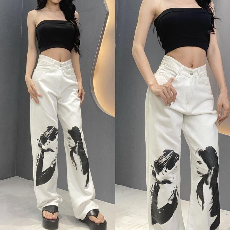 Quần Jean Trắng Ống Rộng ROMEO AND JULIET BC009