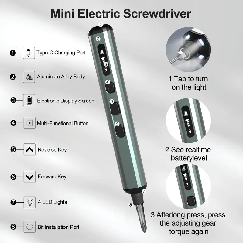 68-in-1 Electric Screwdriver Set, Cordless Magnetic & Pop-up Design Mini Electric Precision Screwdriver Set for Repairing Electronics, Tool Kit, Hardware, Tool Kit, Power Tool, Tool Box 7