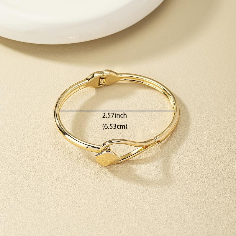 Minimalist Style Spring Alloy Bracelet 14K Plated Hand Jewelry Accessories Gift 3