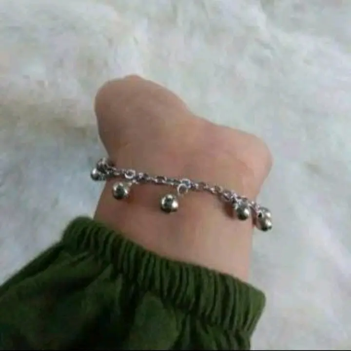 gelang kaki monel anak anak bayi dan tanggung bahan monel besi putih Anti karat
