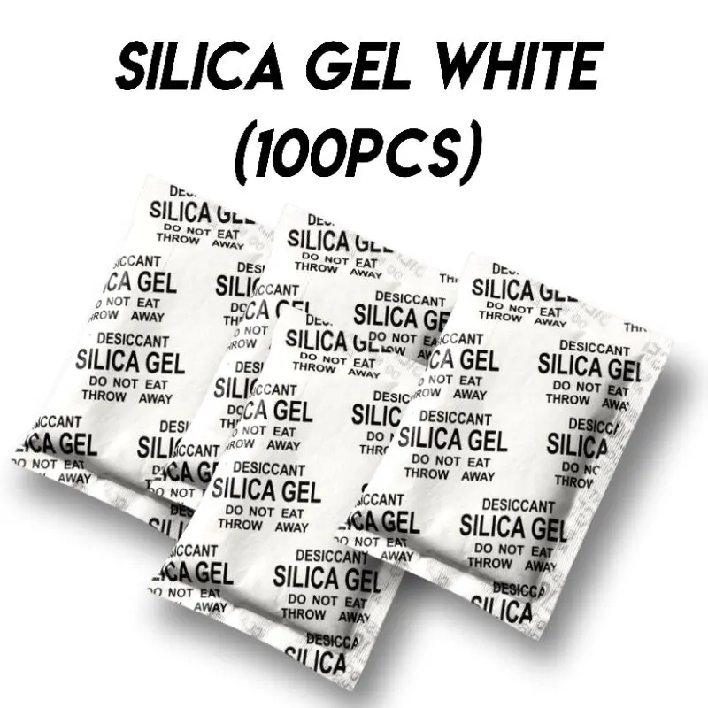 Silica Gel White 100pcs / Silica Gel Untuk Sepatu, Tas, Topi, Dompet, Pakaian Dll / Silika Gel / Pengering Sepatu / Silica Gel Putih / Silika Gel White / Silika Gel Putih / Pengawet Sepatu Tas Topi Dompet Helm Lemari / Slica Gel
