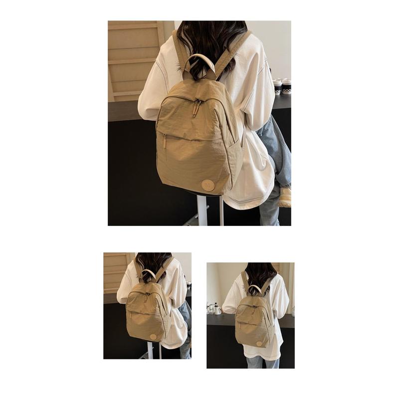 Product Introduction of Fashion Solid Color Lightweight Backpack Nylon Soft Shoulder Bag Large Capacity Travel Backpack 16