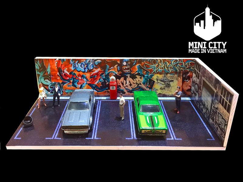Bãi đỗ grafity cho mô hình xe 1/64