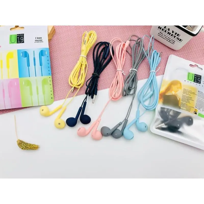 HANDSFREE - HEADSET - EARPHONE MACARON U19  HEADSET WARNA WARNI