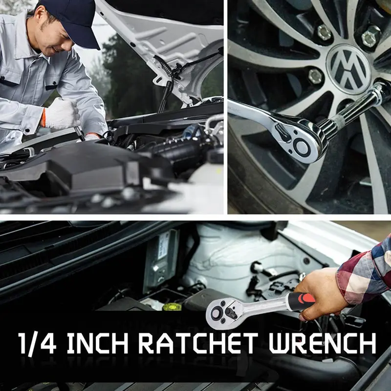 Kunci Sok Set 46 Pcs Socket Wrench Mata Obeng Dilengkapi Box Penyimpanan / Sok Wrench 27 Pcs , kunci 40 , kunci 10 , kunci 19 , obeng t Toolkit - Kunci Set Gagang Sok Shock Full Set Motor Rumah Gudang Dll 1