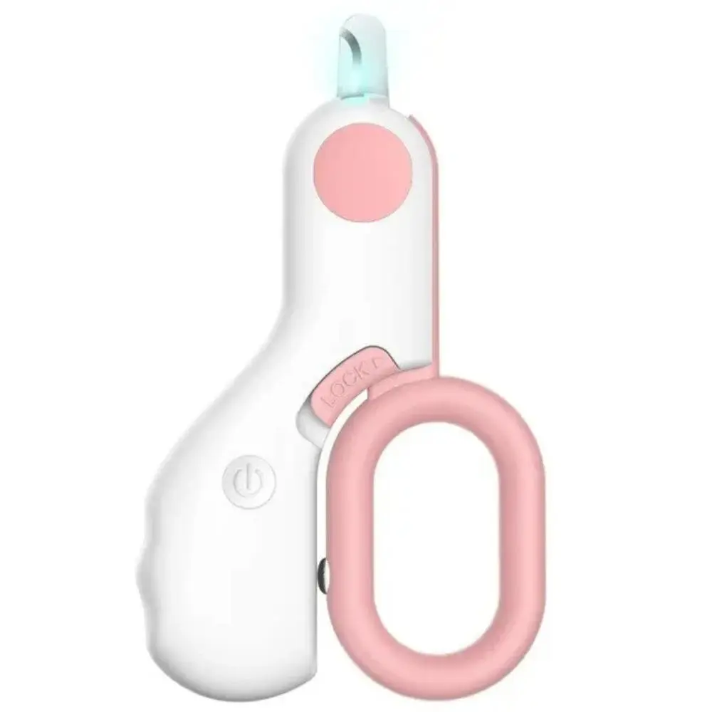 LED Light Pet Nail Clipper, 1 Count Professional Pet Claw Trimmer with Safety Lock, Puppy Kitten Animals Care Grooming Tool Kit