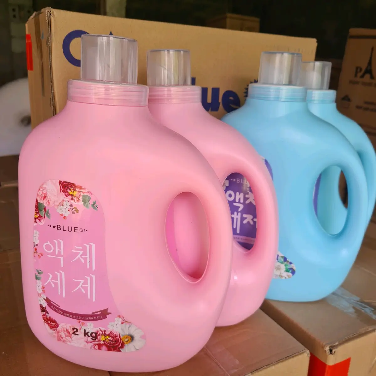 Thùng 4 Can 2 Lít  Nước Giặt Xả Blue Công Nghệ Hàn Quốc- Đậm Đặc - Lưu Hương Lâu
