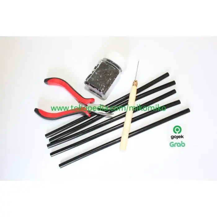 Paket 4 in 1 Ring Kait Lem dan Tang Sambung Rambut Hair Extension 1
