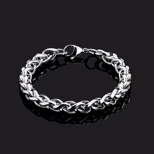 ( COD ) GELANG TITANIUM STAINLESS STEEL PRIA TRENDI ANTI KARAT Silver Bracelets