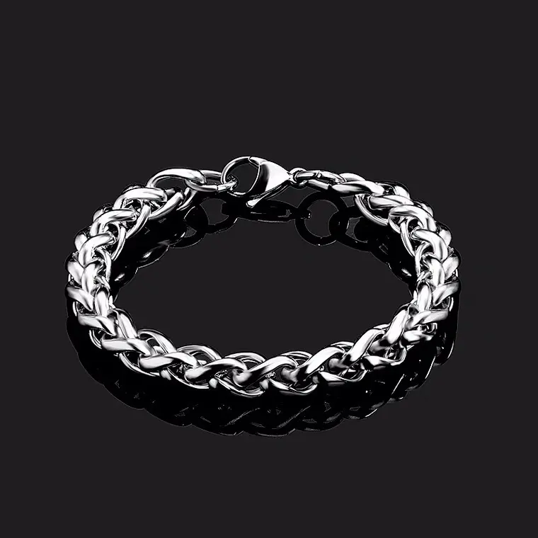 ( COD ) GELANG TITANIUM STAINLESS STEEL PRIA TRENDI ANTI KARAT Silver Bracelets