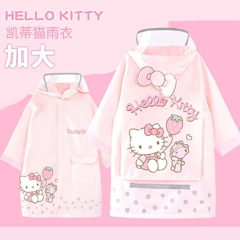 Áo Mưa Trẻ Em, Hello Kitty, Có Kiểu Dáng Cặp Sách, Thiết Kế Hoạt Hình, Chống Mưa, Thích Hợp Cho Bé Gái 4-15 Tuổi Và Trẻ Em, Chất Lượng Cao, Thích Hợp Cho Học Sinh Tiểu Học