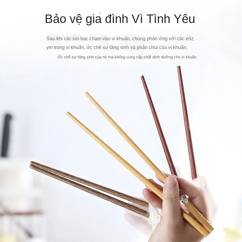 Combo 10 đôi đũa Gỗ Tự Nhiên Không Sơn Không Sáp Gỗ Đàn Hương Đỏ Kháng Khuẩn, Chống Nấm Mốc, Chống Trượt, Chống Nhiệt Độ Cao Nhà Bếp 2