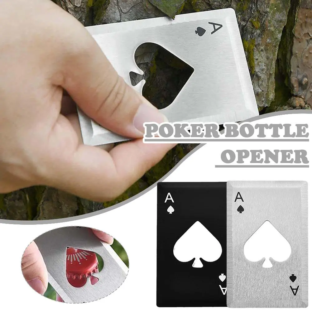 Creative Poker Card Bottle Opener Funny Design Stainless Bottle Steel Opener H6U8