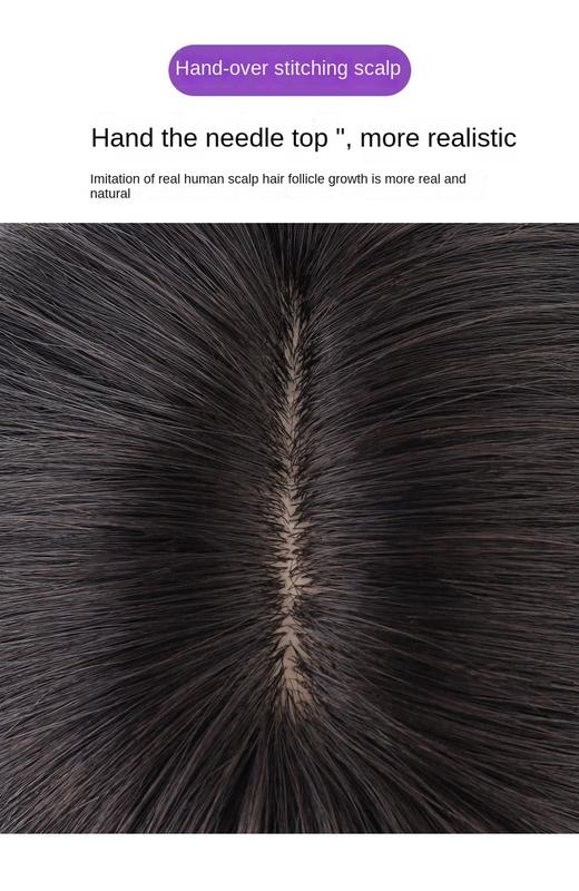 Product Introduction of 8*12 13*13 100% Human Hair Piece Black And Mocha Brown Hair Topper Hair Replacement Cover White Hair Breathable And Lightweight Wig Increase Hair Volume For Woman 5