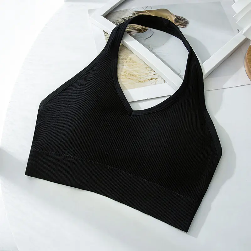 BRA519 Tanpa Kawat Tali Leher Bra Olahraga Wanita Nyaman Sport Bh 4
