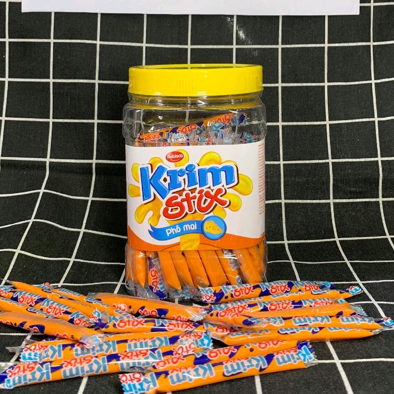 Thanh Kẹo Mềm Krim Stix vị Phô Mai 1 hộp 100 que Ăn Vặt HSD 06/06/2025