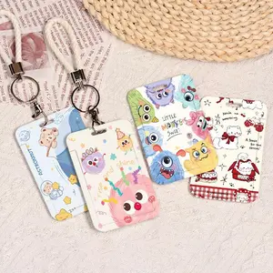 Card Holder Lucu Kartun- Dompet card holder KTP / Kartu Kredit / Kartu Transport / card holder kartu ATM / Gantungan Kunci / Kartu Makan / card holder kartu game+Tali Pergelangan Tangan, Anti-Hilang Pelajar/Karyawan