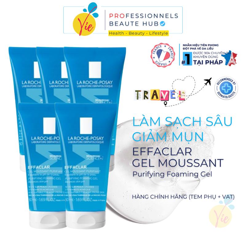 Combo 5 Tuýp Sữa Rửa Mặt LA ROCHE POSAY +M Effaclar Purifying Foaming Cho Da Dầu Nhạy Cảm
