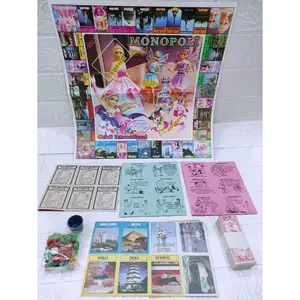 Mainan edukasi monopoli anak ukuran sedang / Permainan monopoli karakter cewek - cowok ukuran sedang  Toys