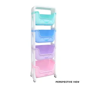 RAK MAINAN ANAK CLUB HAPPY KIDS RACK / RAK SUSUN PENYIMPANAN SERBAGUNA 4 SUSUN Plastik
