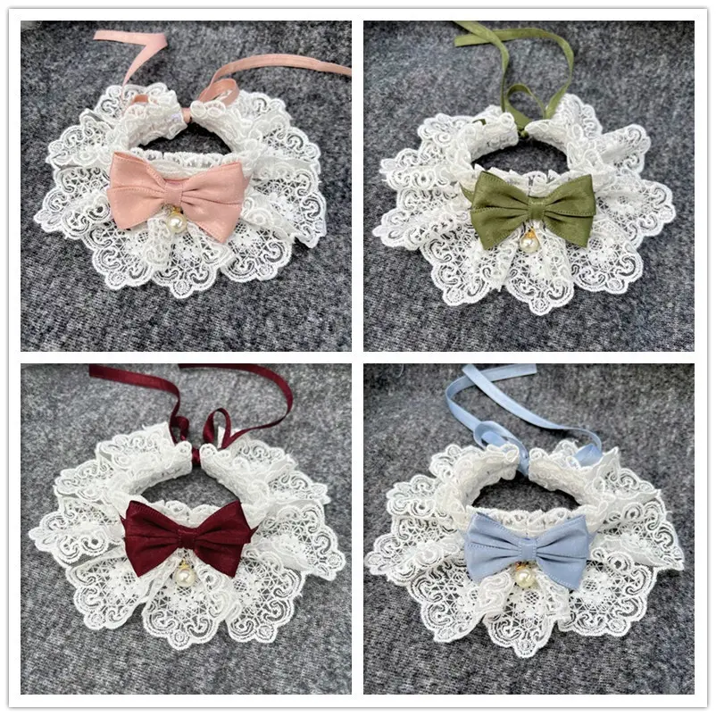 Dog Saliva Towel Pet Scarf Cat Large, Medium and Small Dogs Bib Pet Decorations Necklace Collar Bell Dog Bow Tie