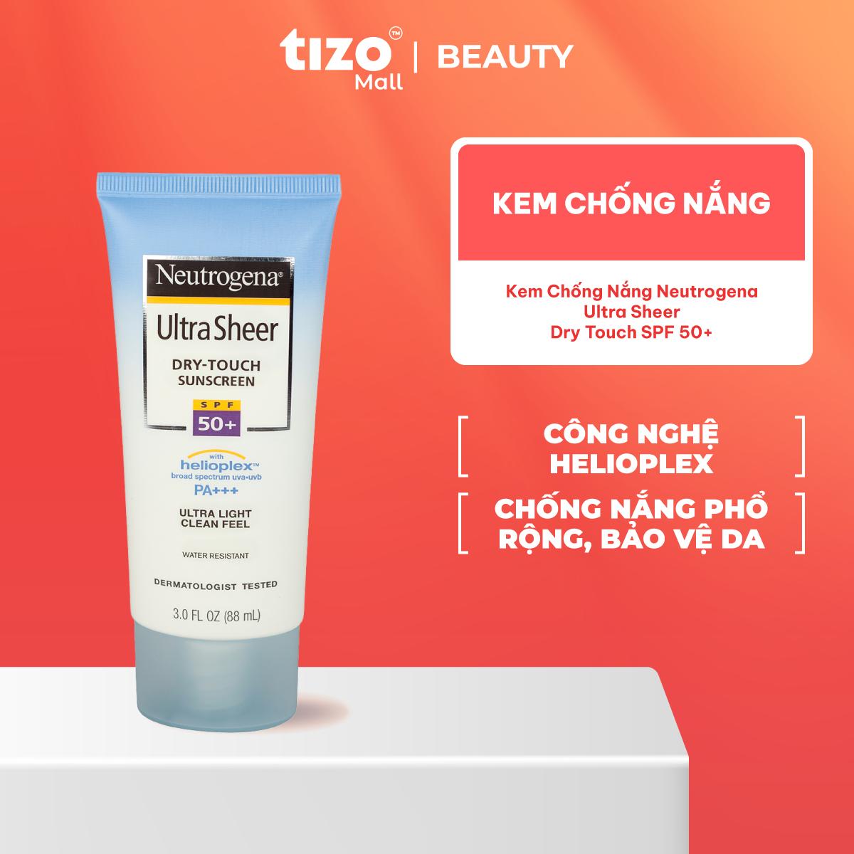 KEM CHỐNG NẮNG NEUTROGENA ULTRA SHEER DRY TOUCH SPF 50+ SUNSCREEN SUN CREAM PHÙ HỢP VỚI MỌI LOẠI DA DƯỠNG BODY