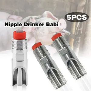 5Pcs Niple Drinker / Alat Minum Hewan Ternak / Babi Bahan Stainless Steell