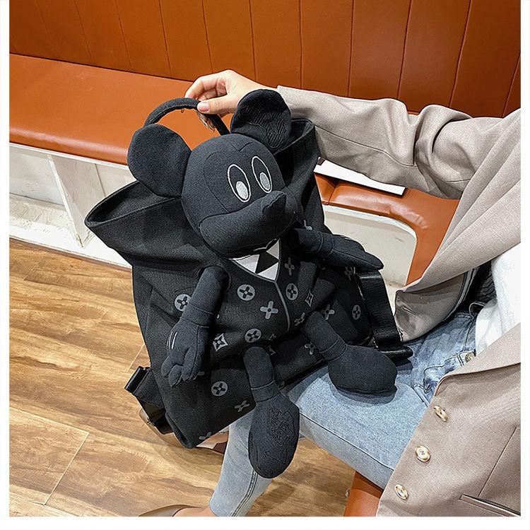 Product Introduction of Ba Lô Vải Bố Búp Bê Mickey, Thời Trang, Phong Cách Phương Tây Thường Ngày Sức Chứa Lớn, Thích Hợp Đi Du Lịch, Túi Đi Học Học Sinh, Hàng Mới Về Năm 2024 Nam Bag Backpack Đeo Vai 12