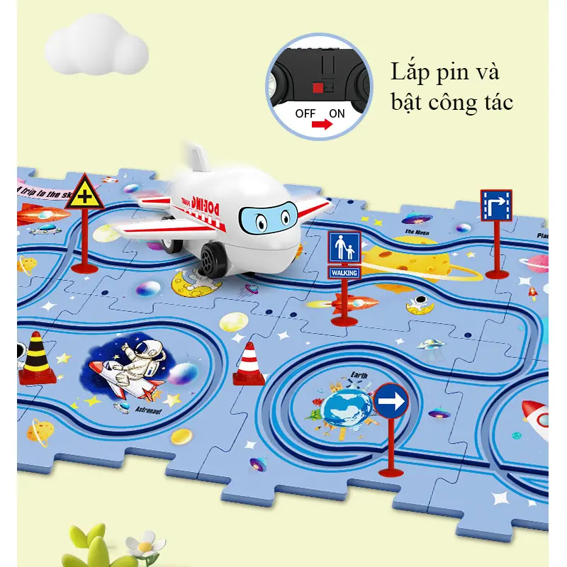 Đồ Chơi Đường Ray Lắp Ráp Xe Ô Tô Cảm Biến Tự Chạy Nhiều Chủ Đề Cho Bé 3