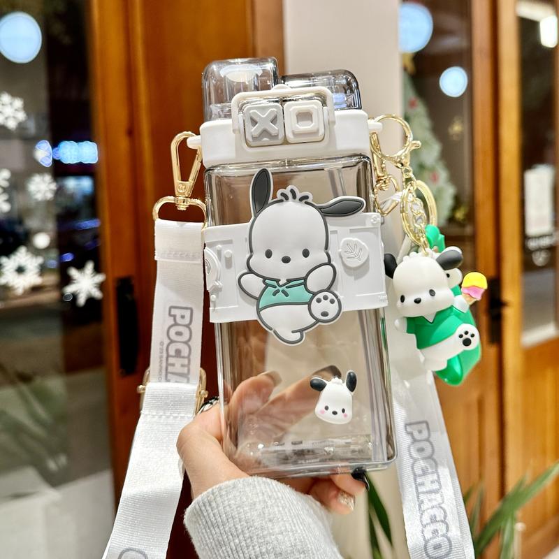 Product Introduction of Sanrio Tritan Plastic Water Cup Double Drink Kids Water Bottles Portable Tumbler  Mug With Straw  School Day Birthday Gift  Kuromi Cinnamoroll Hellokitty Reusable Bottled Drinkware Washable 16