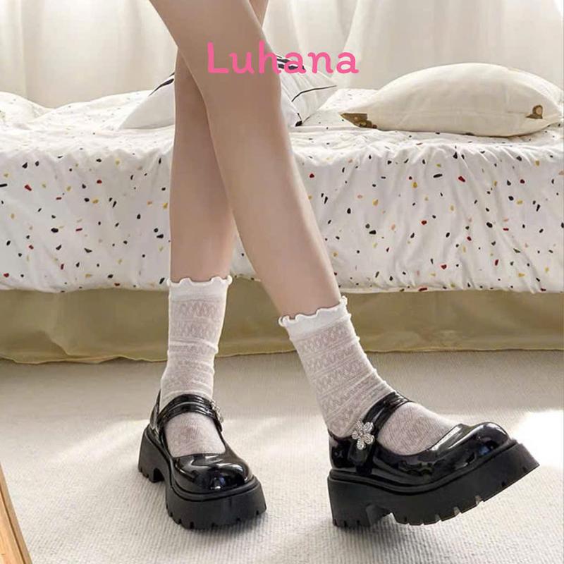 giày nữ giày lolita đế bằng nâng gót thời trang, giày nhà luhana luôn sẵn hàng 3