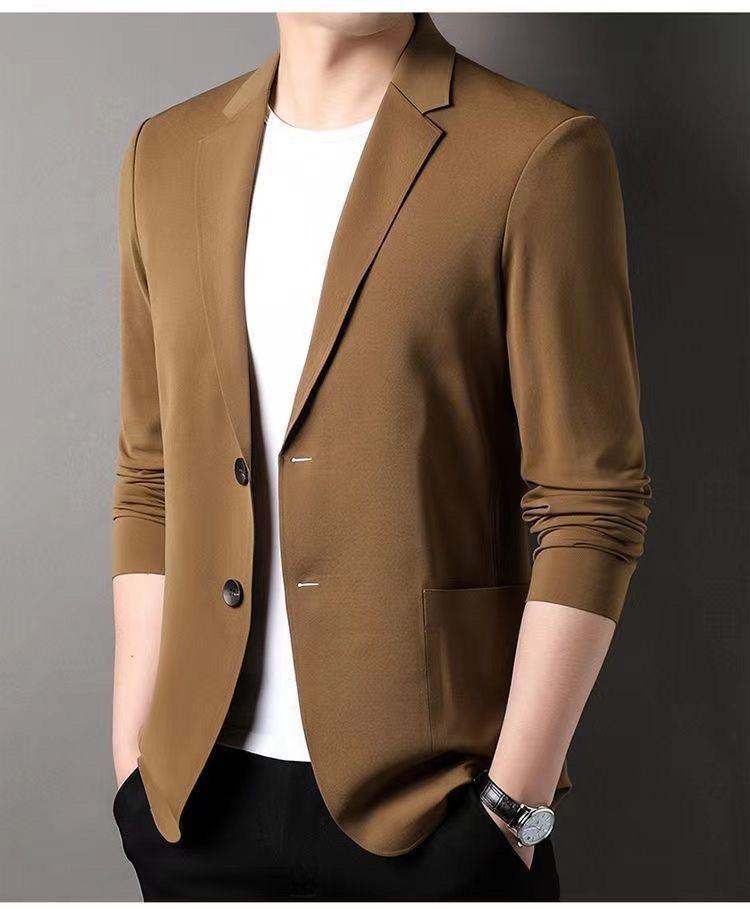 Product Introduction of Men's Ice Silk Lightweight Leisure Suit Ultra-Thin Breathable Sunscreen Top Non-Ironing Single Western Suit Jacket 28