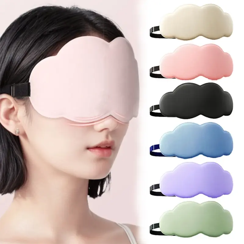 Homeony Masker Tidur 3D Cloud Premium Biru Hitam Hijau Ungu Cooling Wajah Penutup Mata Anti Cahaya Bernapas Redakan Mata Lelah untuk Pria Wanita 21x11cm Portabel Ringan Eye Sleep