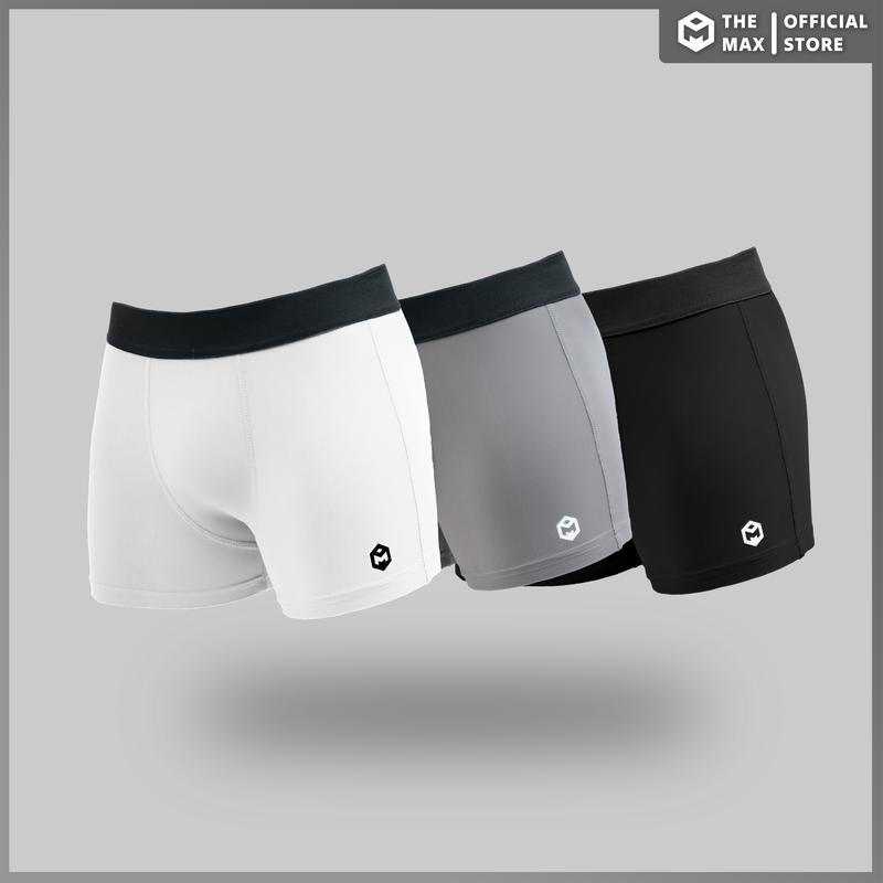 [3 cái 90k] [5 cái 125k] Quần boxer, quần sịp đùi nam thể thao 3 màu cạp trơn The Max G08182 ( đồ lót , underwear, sịp)