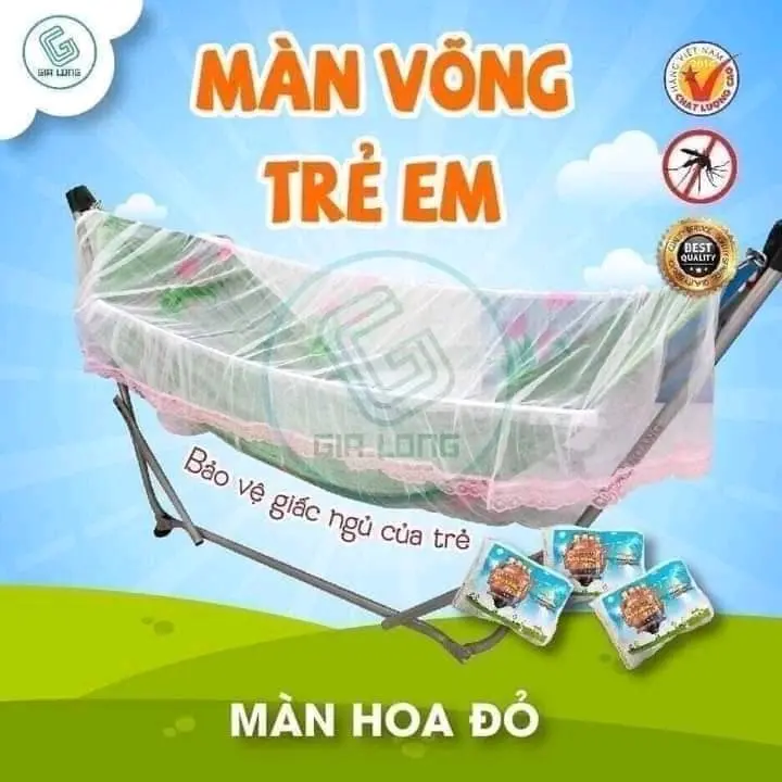Mùng Võng Trẻ Em dài 2m2 rộng 1m