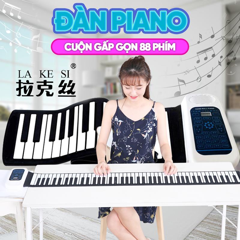 Đàn piano cuộn gấp gọn 88 phím kết nối bluetooth, micro, pin Lithium và tích hợp loa ngoài