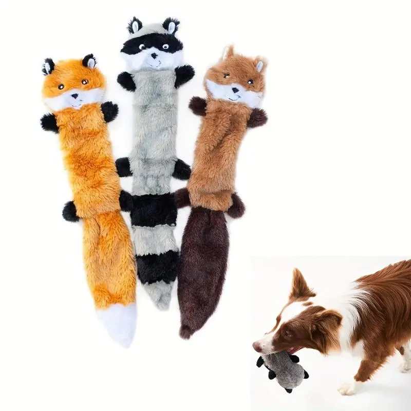 Fox & Raccoon & Squirrel Shaped Dog Toy, 1 Count Cute Animal Design Pet Chew Toy, Pet Interactive Toy, Dog & Cat Accessories