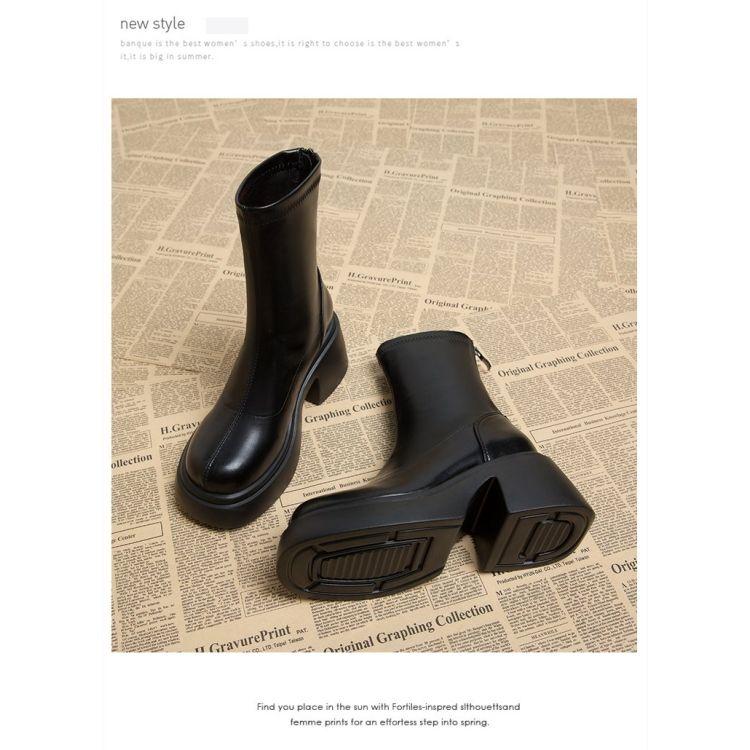 Platform Martin Boots for Women, New Hot Style for Spring and Autumn, High Heel Ankle Boots, Korean Style Short Boots for Women 5