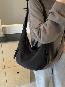 Bolso bandolera de color sólido para mujer, bolso deportivo multibolsillos de moda, bolso de hombro versátil informal para uso diario