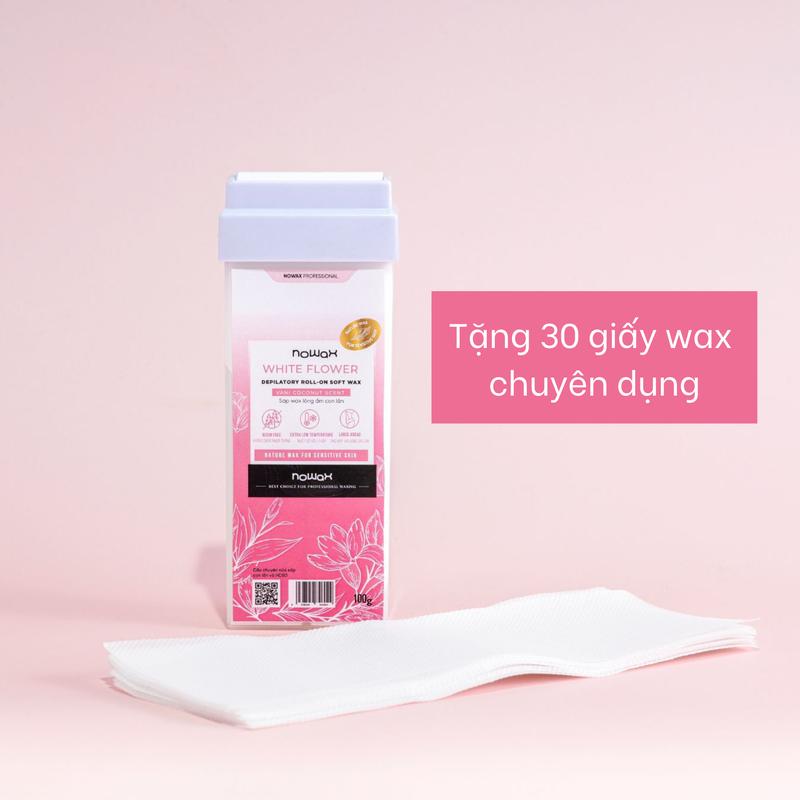 [COMBO] SÁP WAX LÔNG CON LĂN WHITE FLOWER NOWAX - lựa chọn cho waxing chân, tay, lưng bụng ngực