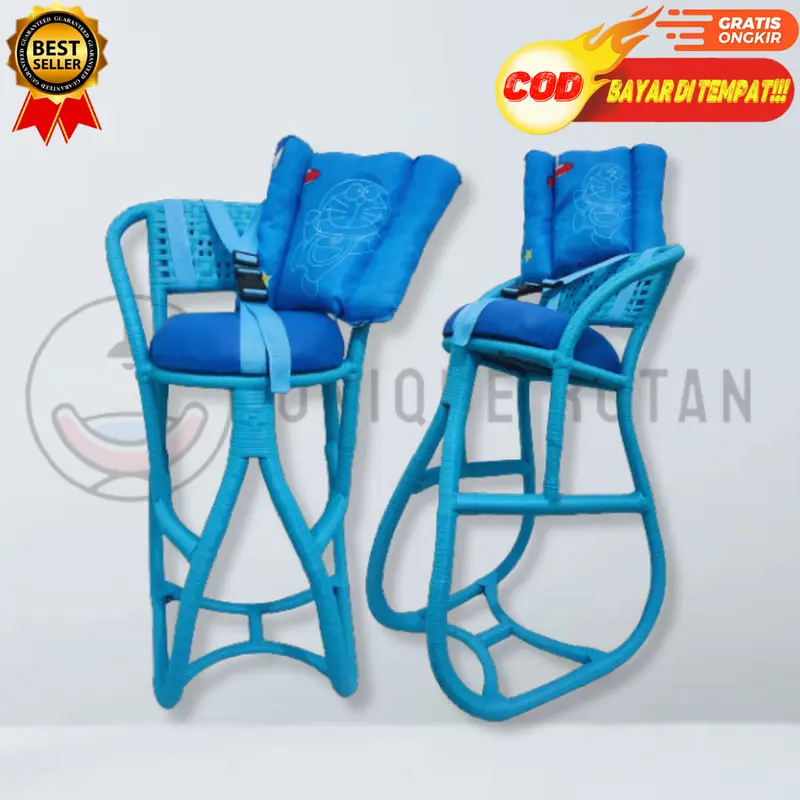 Kursi Boncengan Anak Motor Matic Rotan Mulus Free Sabuk dan Bantal Stang 2