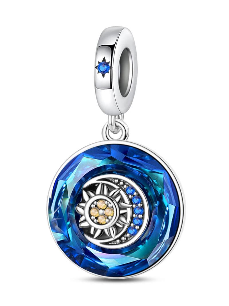 Product Introduction of Sun & Moon Design Pendant, Artificial Zircon Decor Charm for Bracelet & Necklace, DIY Jewelry Accessories, Trendy All-match & Exquisite Jewelry for Birthday Gift 0