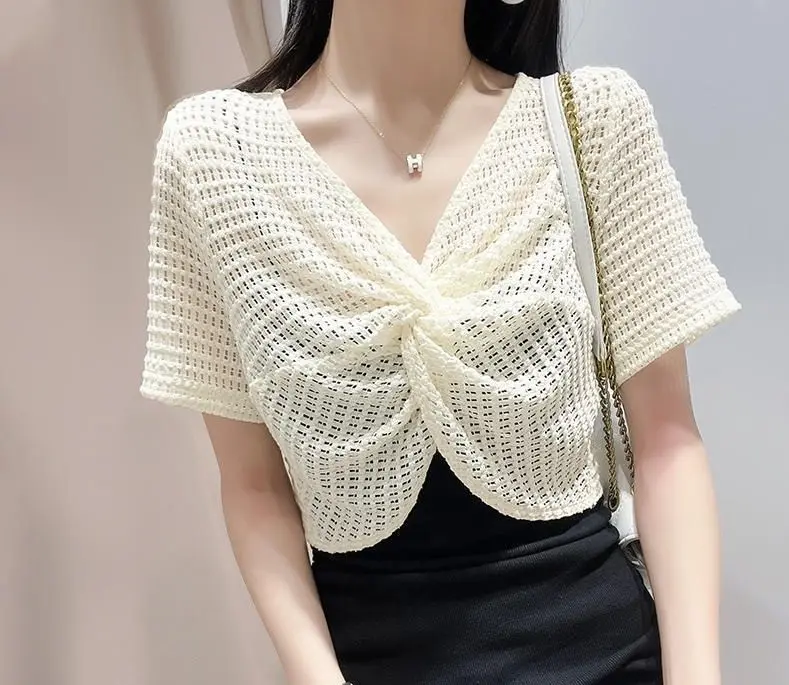 Áo Khoác Len Lưới mỏng phong cách Hàn quốc dáng ngắn C6868 , áo cardigan Nữ Women Top