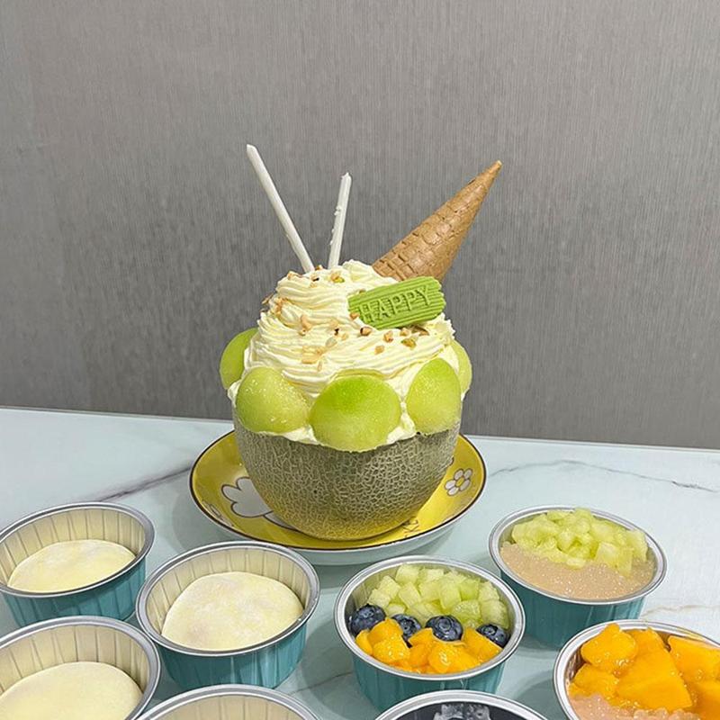Product Introduction of Pudding Cup Cake Shrimp Egg Mold Cake Air Fryer Special Bowl Tin Paper Box Small Baking Tray Tin Paper Box 37