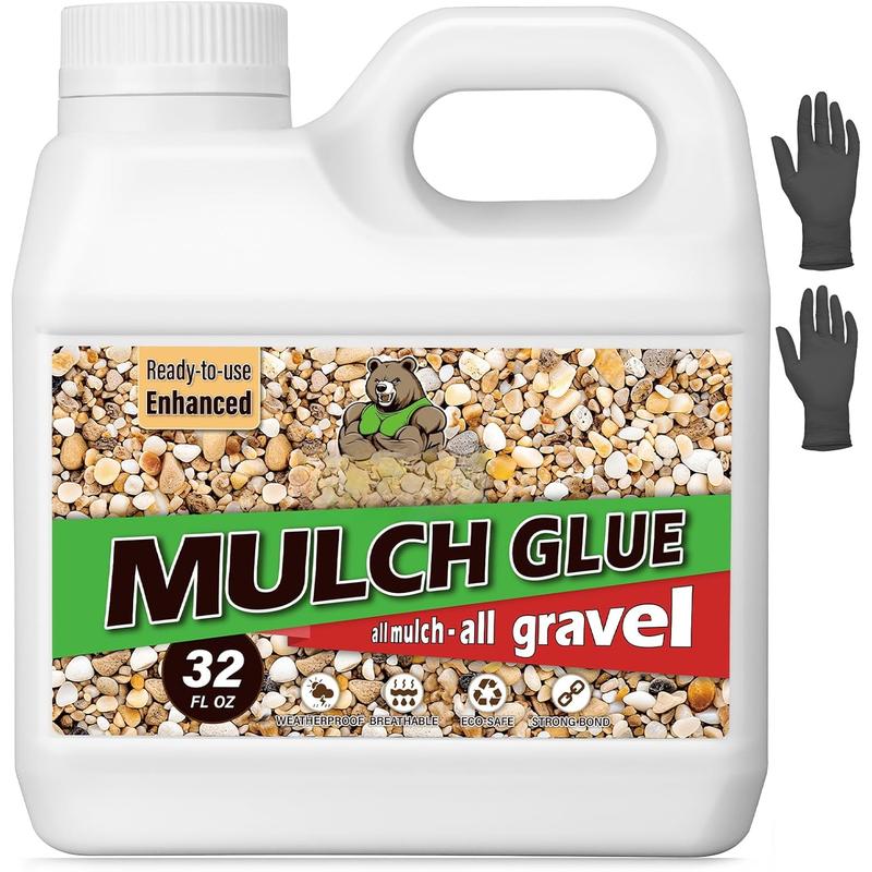 Mulch Glue for Landscaping, 32 OZ Rock Glue for Pea Gravel, Pebbles ...