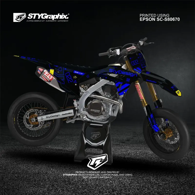 DECAL CRF 450 MERAH PUTIH BISA DI APLIKASIKAN KE GORDON CRF150L KLX DTRACKER WR 3