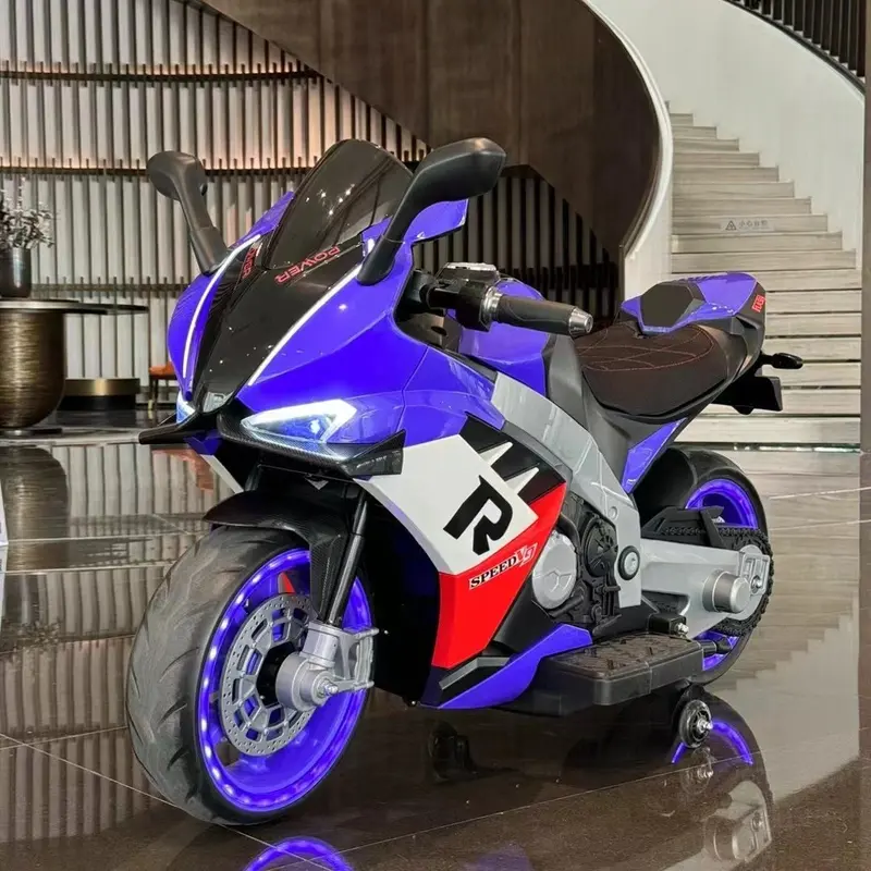 Xe Máy Mô Tô Điện Cho Bé XR racing Tay Ga, Chân Phanh, Kiểu Dáng Thể Thao 2 Động Cơ. Đồ Chơi 8