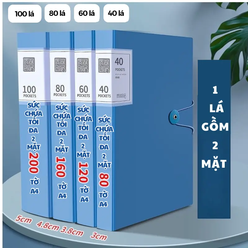 Túi lá đựng tài liệu, bìa lá có nắp gài tiện lợi, file tài liệu 20/ 30/ 40/ 60/ 80/ 100 lá vpp Stubee 1