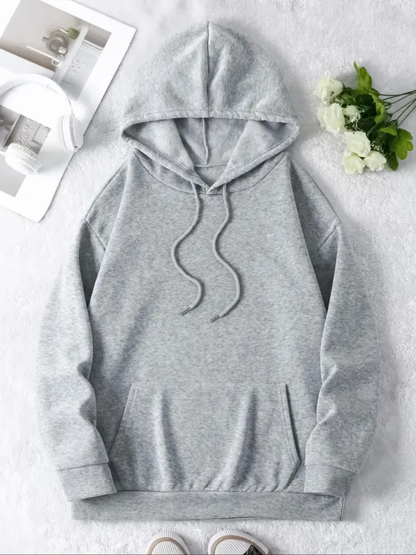 【Plus Size】 Cherry & Letter Print Thermal Lined Hoodie, Fashion Casual Drawstring Pocket Cherry Hoodie for Daily Holiday Outdoor Wear, Hoodies for Women, Yoga Hoodie, Women Clothing for Fall & Winter, Curve Fashion 5